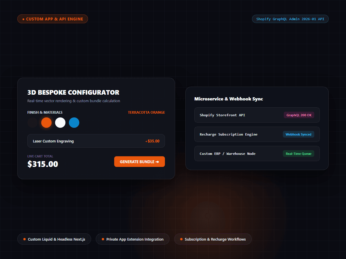 Custom Shopify Apps, 3D Configurators, and API Integrations